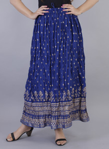 Fashioncutz Printed Women Regular Blue Skirt Buy Fashioncutz