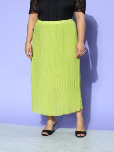 CURVE BY KASSUALLY Self Design Women Flared Green Skirt - Buy CURVE BY  KASSUALLY Self Design Women Flared Green Skirt Online at Best Prices in  India |