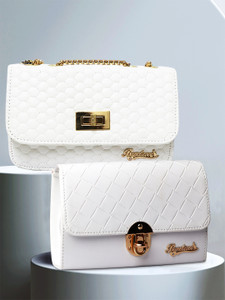 BANDICOOT White White Sling Bag COMBO DEAL Women Cross body Chain Sling bag WWF WHITE CHAT LK WHITE WHITE WHITE Price in India Flipkart