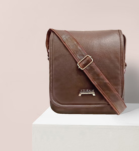 Krishiv Brown Sling Bag Casual Cross Body Vegan Faux Pu Leather Men One Side Sling Bag Messenger Bags Brown Price in India Flipkart