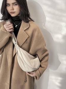 Craveforit Beige Sling Bag half moon shaped sling bag for women