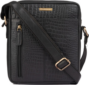 Mens black leather cross body bag outlet