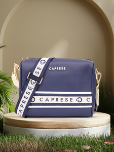 Caprese Blue Sling Bag TRINITY SLING MEDIUM NAVY SOLID WOMEN S HANDBAG Navy Price in India Flipkart