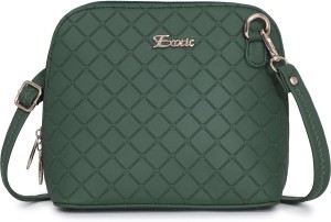 Exotic Green Sling Bag Fashionable Punched sling bag