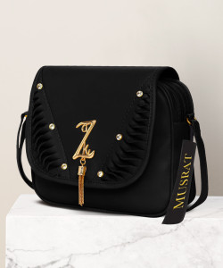 MUSRAT Black Hand held Bag Latest Trend Party Wear Handbag Sling Bag with Adjustable Strap for Girls and Women s BLACK Price in India Flipkart