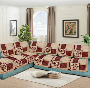 SAWNA HOMES Chenille Velvet Embroidered Sofa Cover Price in India