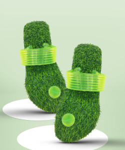 PARIE Double Soft Comfortable Grass Eva Rubber Healthy Slippers
