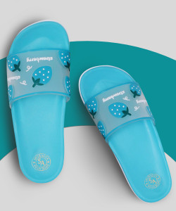 ShoeAdda Women Blue Strawberry Slippers Women Home Slides Girls Casual Chappals Bathroom Footwear Perfect Flipflops For Daily Wear Walking Slippers Slides Slides Shop Online Flipkart