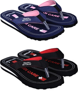 Ortho Heels Stylish Slippers for Women Pack Of 2 Flip Flops