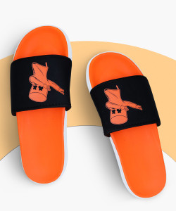 Orange jordan slides hotsell