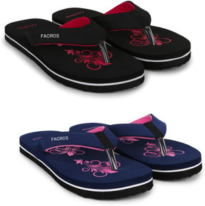 FACROS Women Anti skid Cushion Comfort Flipflop and House Slippers