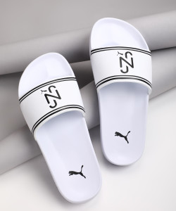 Puma white sliders on sale