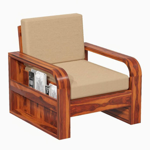 GRT FURNITURE Wooden Single Seater Sofa for Living Room Cushion