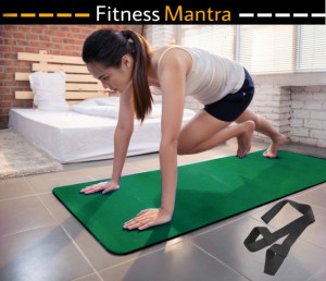 Fitness Mantra Premium 100% EVA Eco Friendly Non Slip Yoga Mat With Strap Green 6 mm Yoga Mat