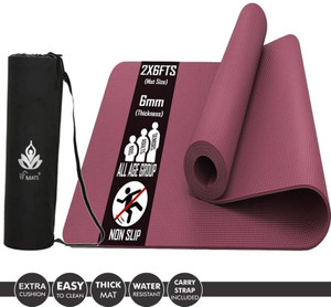 YFMATS 6MM Premium Eva with Tpe blend Anti slip Tearless Yoga mat with carry Bag Maroon 6 mm Yoga Mat Buy YFMATS 6MM Premium Eva with Tpe blend Anti slip Tearless