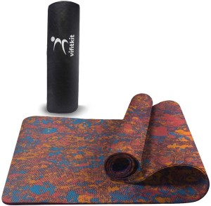 VIFITKIT Anti-Skid Yoga Mat with Carry Bag for Home Gym & Outdoor Workout Maroon 6 mm Yoga Mat