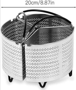 Oncarnival 3 Piece Divided Steamer Basket 20cm Pressure Cooker