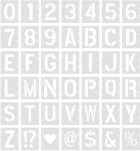  42Pcs Letter Stencils Symbol Numbers Craft Stencils, Alphabet  Stencils 1 inch, Alphabet Templates Interlocking Stencil Kit for Painting  on Wood, Wall, Fabric, Rock, Chalkboard, Sign, DIY Art Projects : Arts