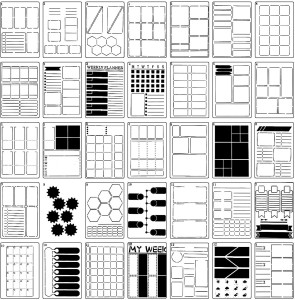  Portable Planner Stencils - x16 Small Square Journal
