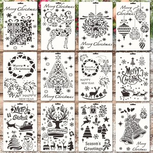 20pcs Small Christmas Stencils and Templates, 3x3 Inches for Painting Wood  Signs, Fabric, Paper, Stencils for Crafting, Ornaments, Cards 