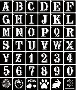 DEQUERA 42 Pieces Reusable Letter Stencils, 4Inch Numbers Craft Stencils,  Letter Paintin g Stencil, Number Templates for DIY, Wall, Wood, Glass,  School Art Projects (Bla ck) Stencil Price in India - Buy