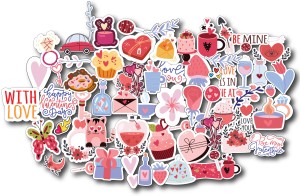 woopme 5.5 cm Love Scrapbook Stickers For Journal Notebooks ,diary