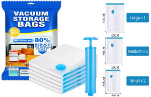 Space Saver Compression Sealer with Manual Pump Hanging Travel Storage Vacuum Bags