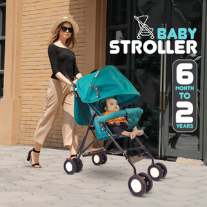 NHR Baby Stroller Pram Easy to Fold with Umbrella Fold Canopy 6 to