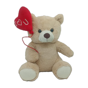 Teddy With Balloon Heart and Birthday - 30 cm