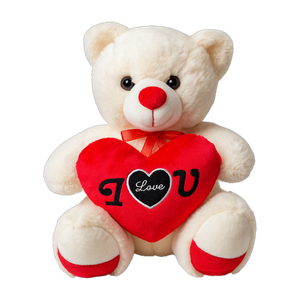 Cute litchy Soft Teddy with heart gifting - 30 cm