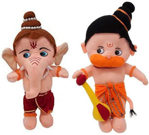 R C TRADERS Little Hanuman Little Ganesha Soft Toys Combo for