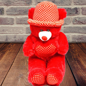 itaCheeHUB Red 5 feet teddy bear with cap and Heart for birthday