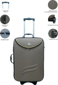 Buy HB HONGKONG BAG Polyester Cabin Carry On Trolley 24 Inch Beige, 2  Wheels Trolley Suitcase, Travel Bag