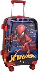 KIDZMANIA Stylish Spiderman Polycarbonate & Non Breakable Kids Hard Luggage  Trolley Bag Cabin Suitcase - 20 inch RED - Price in India