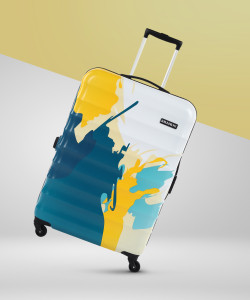 KILLER SPLASHPRINTED Check in Suitcase 4 Wheels 30 Inch Yellow And Multi Colour Price in India Flipkart
