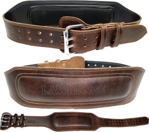 Harbinger 6 inch Padded Brown Leather Belt Brown, Size Large