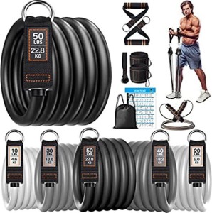 Ezona Resistance Bands Set 200Lbs Heavy Exercise Bands With