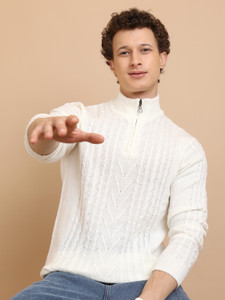 HIGHLANDER Self Design High Neck Casual Men White Sweater Buy HIGHLANDER Self Design High Neck Casual Men White Sweater Online at Best Prices in India Flipkart
