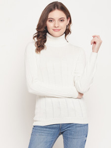Ladies white turtleneck sweater clearance