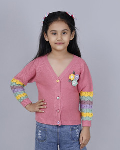 Joe Hazel Embroidered V Neck Casual Girls Pink Sweater Buy Joe