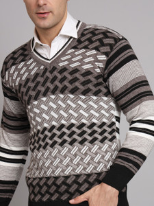 eWools Striped V Neck Casual Men Brown Sweater Buy eWools Striped V Neck Casual Men Brown Sweater Online at Best Prices in India Flipkart