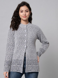eWools Woven Round Neck Party Women Grey Sweater Buy eWools
