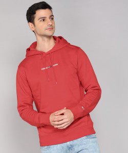 Red hoodie tommy hilfiger sales