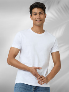 Solid Men Crew Neck White T-Shirt