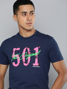 LEVI S Graphic Print Men Round Neck Blue T Shirt Buy LEVI S