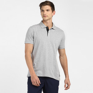 REEBOK Solid Men Polo Neck Grey T Shirt Buy REEBOK Solid Men