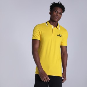 PUMA Solid Men Peter Pan Collar Yellow T Shirt Buy PUMA Solid