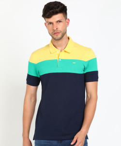 PARK AVENUE Colorblock Men Polo Neck Yellow T Shirt Buy PARK