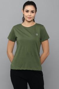 Allen Solly Solid Women Round Neck Green T-Shirt