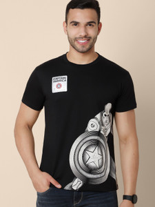 Captain America By Free Authority Printed Men Round Neck Black T Shirt Buy Captain America By Free Authority Printed Men Round Neck Black T Shirt Online at Best Prices in India Flipkart